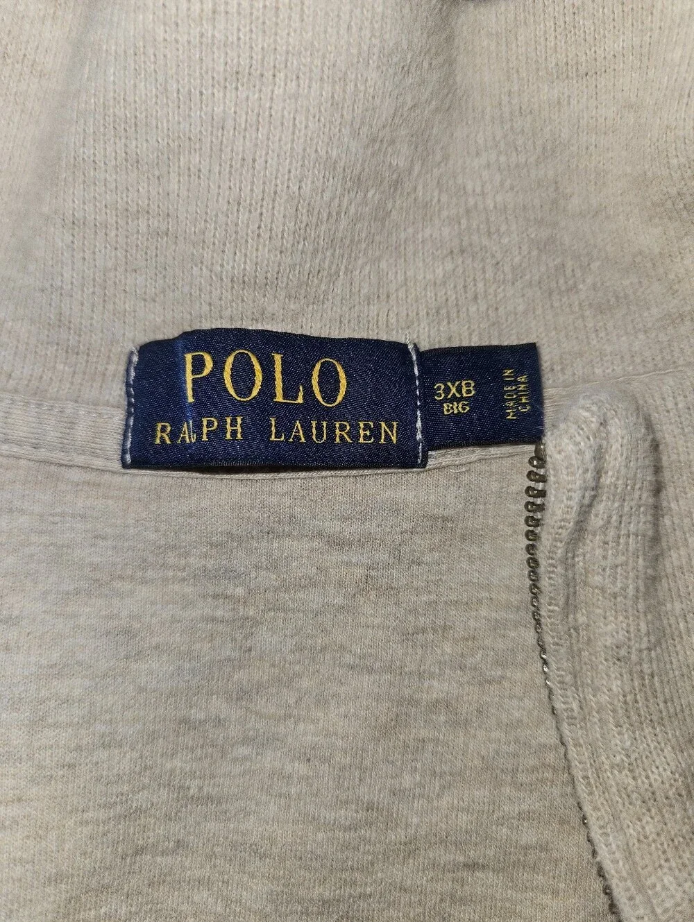 Polo Ralph Lauren Men’s 3XB Big Beige 1/4 Zip Sweater Pullover 100% Cotton
